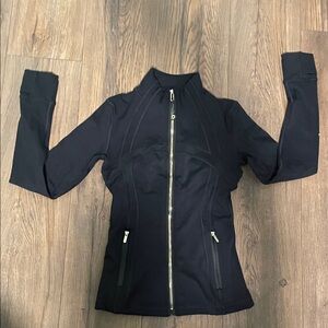 Women's Black Lulu style full zip workout Jacket